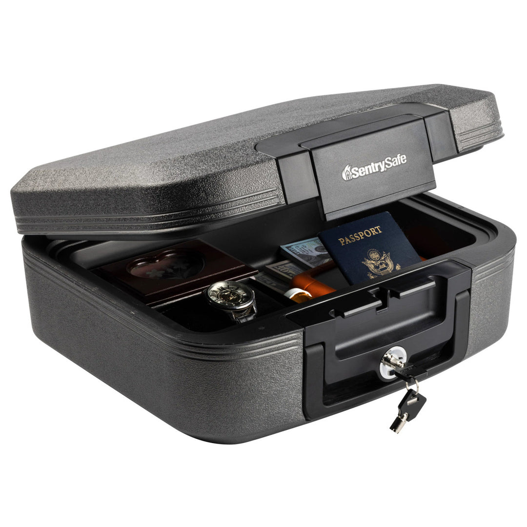 Black Water and Fire Chest with Privacy Key, 6.6 in x 15.4 in x