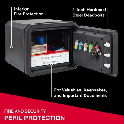 Black Fireproof Safewith Combination Dial, 13.7 in x 16.4 in x 18.8 in