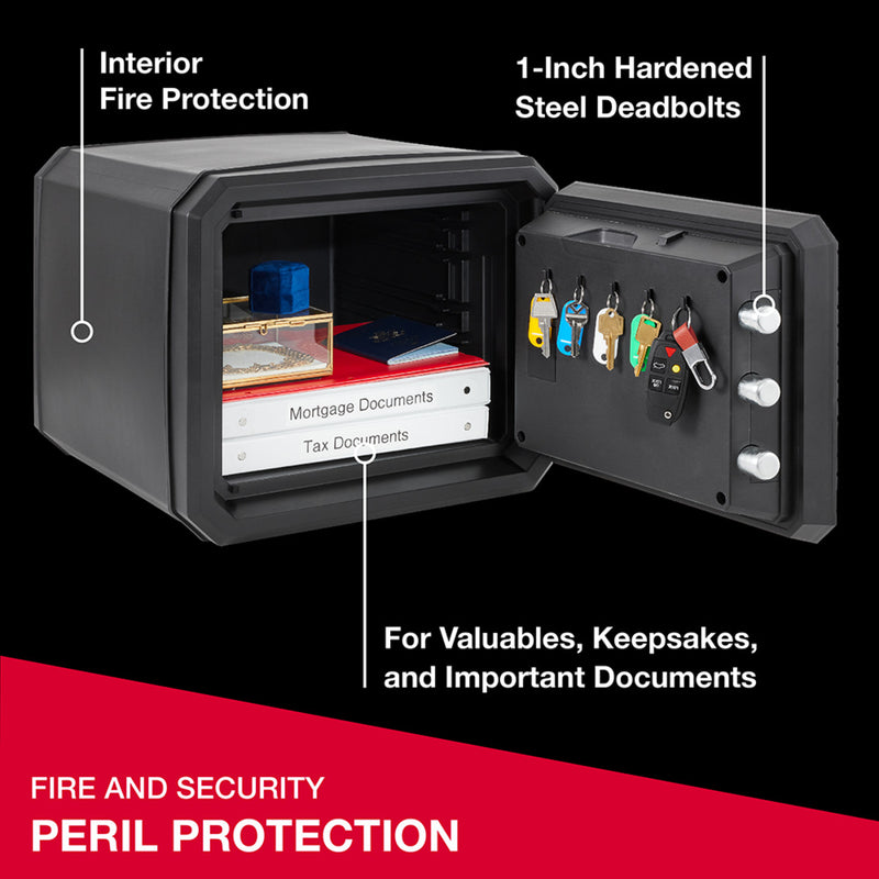 Black Fireproof Safewith Combination Dial, 13.7 in x 16.4 in x 18.8 in