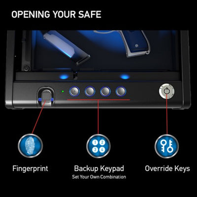 Quick Access Biometric Pistol Safe with Lights