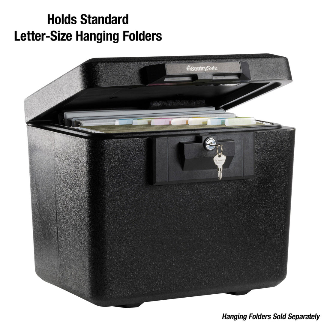 Small Black Fireproof File Cabinet, 13.6 in x 15.3 in x 12.1 in