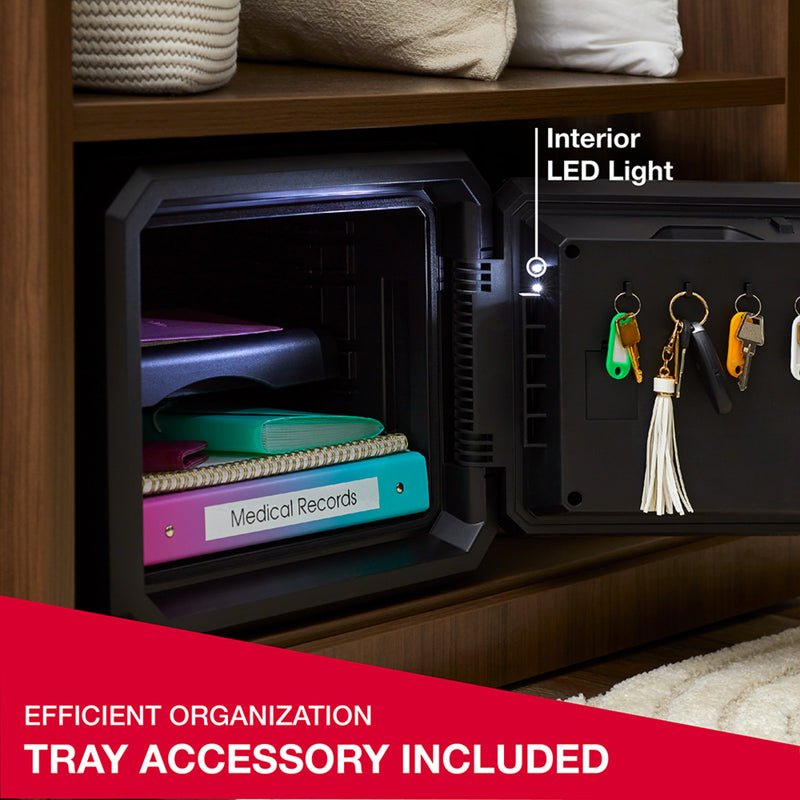 Fireproof Waterproof Safe  with Backlit Digital Keypad and Override Key , 13.7 in x 16.4 in x 18.8 in