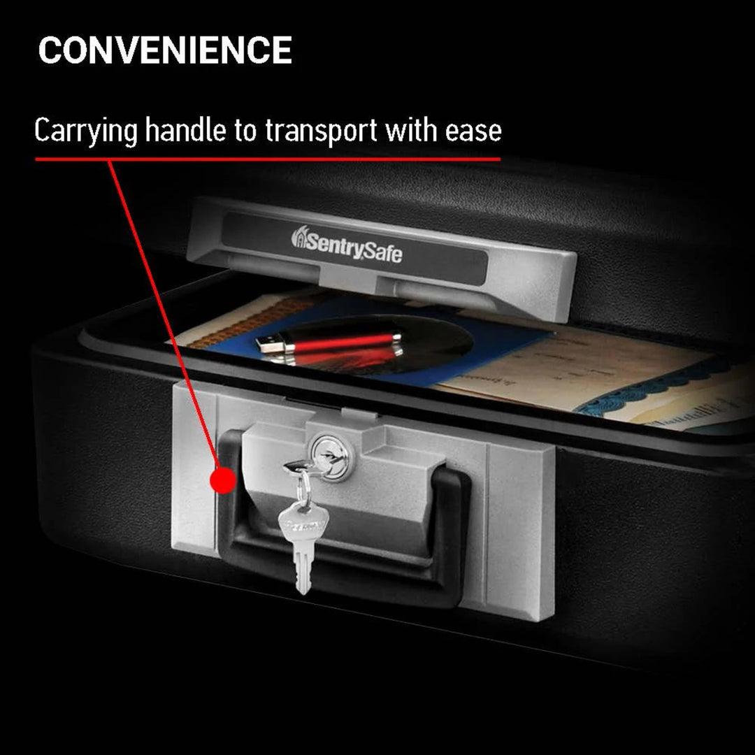Small Fire Safe Box for Documents, 6.3 in x 15.3 in x 12.1 in