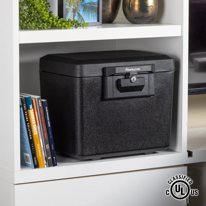 Small Black Fireproof File Cabinet, 13.6 in x 15.3 in x 12.1 in