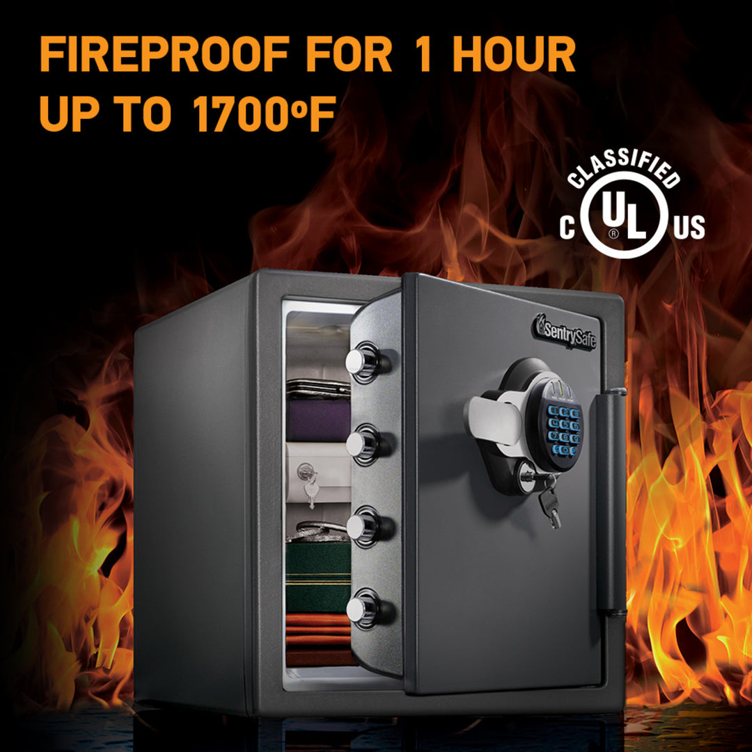 Large Steel Fireproof Waterproof Safe with Digital Keypad, 17.8 in