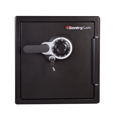 Large Steel Water and Fire Safe with Combination Dial and Key, 17.8 in x 16.3 in x 19.3 in