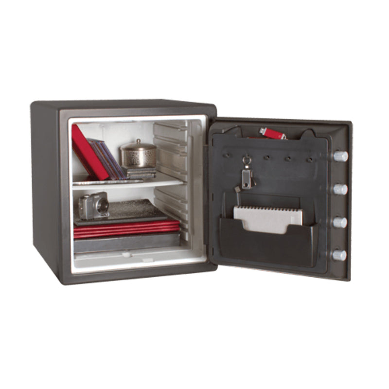 Large Steel Fireproof Waterproof Safe with Combination Dial and Dual Key, 17.8 in x 16.3 in x 19.3 in