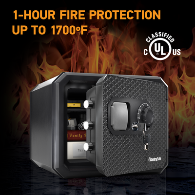Fireproof and Waterproof Safe with Dial Combination and Override Key FPW082KSB