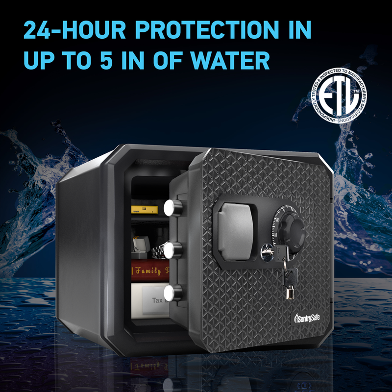 Fireproof and Waterproof Safe with Dial Combination and Override Key FPW082KSB