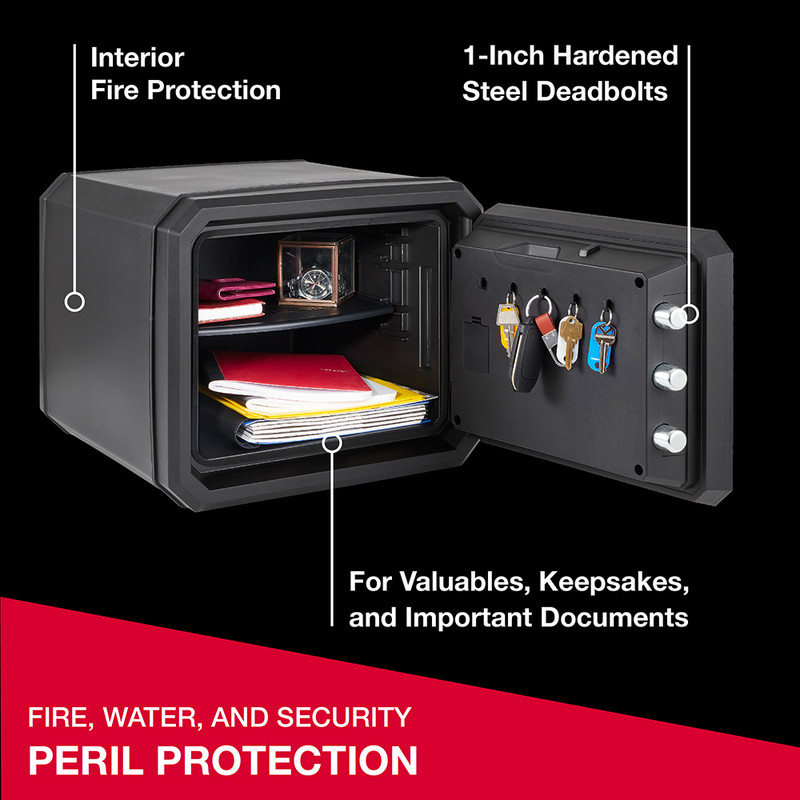 Fireproof and Waterproof Safe with Dial Combination and Override Key FPW082KSB