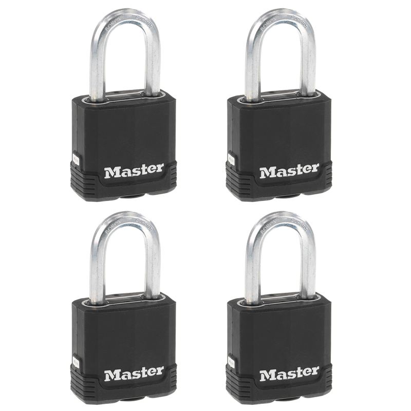 Magnum® Covered Laminated Steel Padlock M115XQLF; 4-Pack