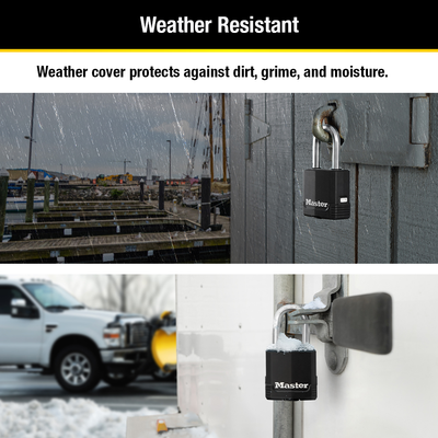 Magnum® Covered Laminated Steel Padlock M115XQLF; 4-Pack