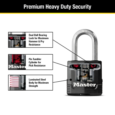 Magnum® Covered Laminated Steel Padlock M115XQLF; 4-Pack