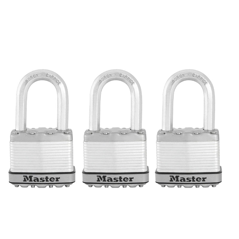 Magnum® Laminated Steel Padlock M5XTRILF; 3-Pack