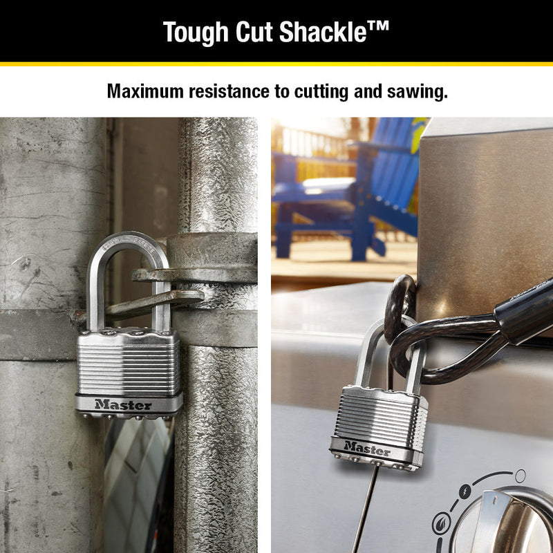 Magnum® Laminated Steel Padlock M5XTRILF; 3-Pack
