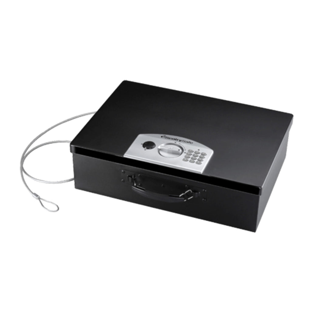 Black Portable Safe for Laptop with Electric Keypad, 5.8 in x 17.5