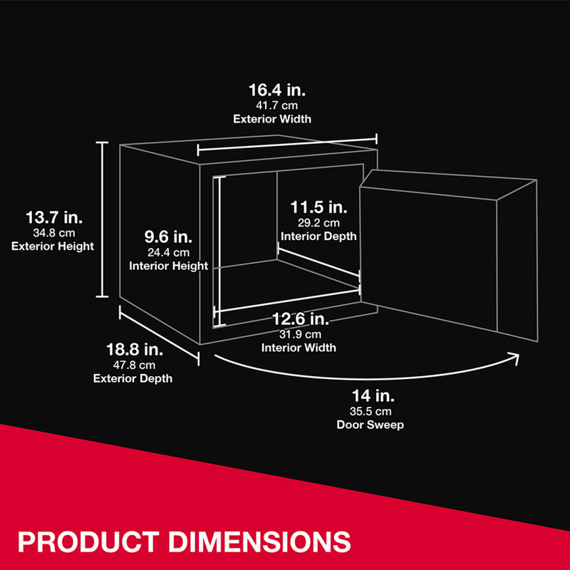 Fireproof Waterproof Safe Safe with Dial Combination and Override Key, 13.7 in x 16.4 in x 18.8 in