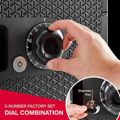 Fireproof Waterproof Safe Safe with Dial Combination and Override Key, 13.7 in x 16.4 in x 18.8 in