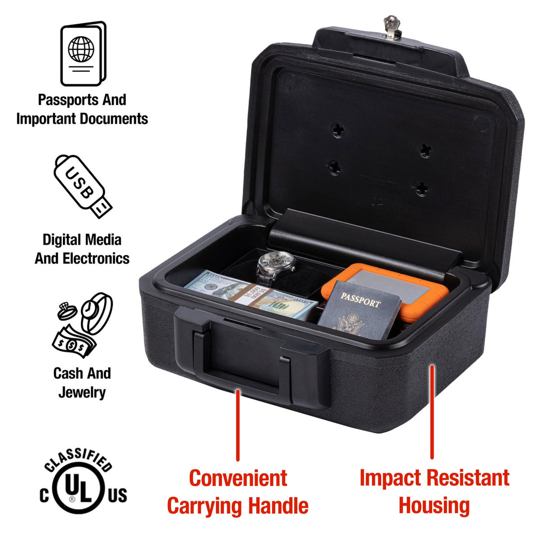 Small Fire Chest with Carrying Handle, 6.1 in x 14.3 in x 11.2 in