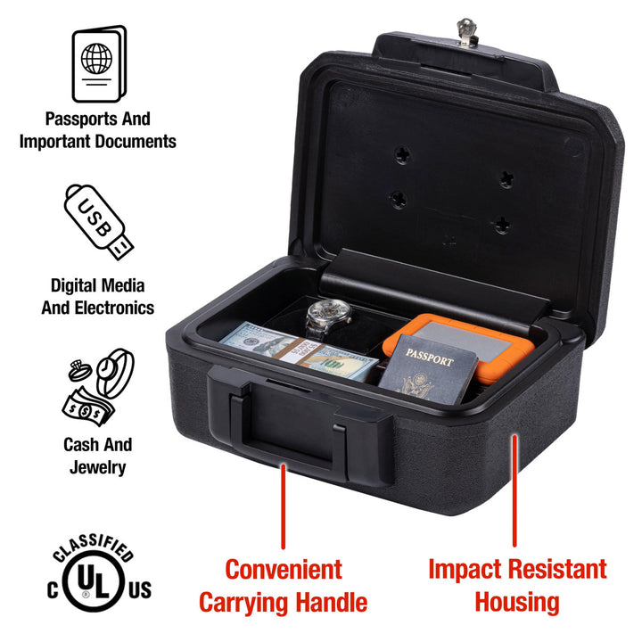 Small Fire Chest with Carrying Handle, 6.1 in x 14.3 in x 11.2 in