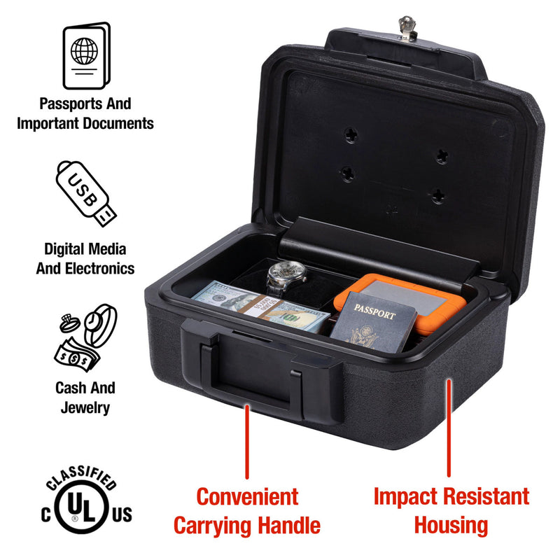 Small Fire Chest with Carrying Handle, 6.1 in x 14.3 in x 11.2 in