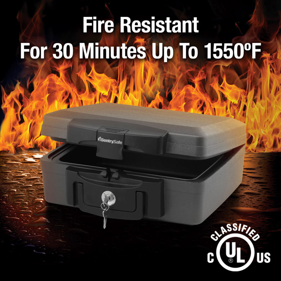 Black Water and Fire Chest with Privacy Key, 6.1 in x 14.3 in x 13