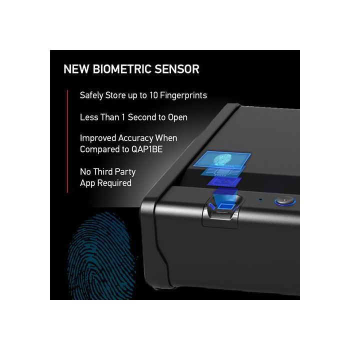 XL Quick Access Biometric Pistol Safe with Lights QAP2BLX